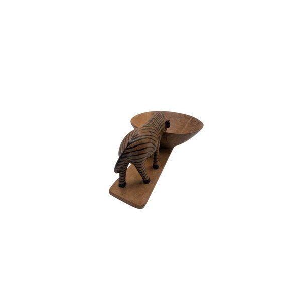 Hand-Carved Wooden Zebra Design Bowl  Decorative & Functional Piece  Ideal For T - Picture 12 of 12